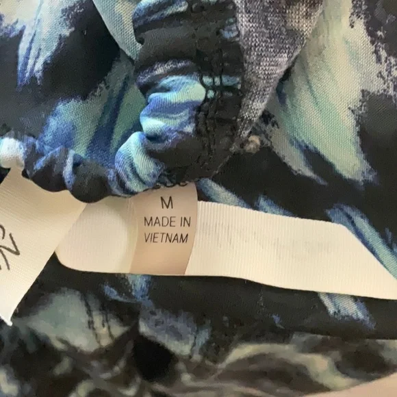 NY Collection Blue and White Cold Shoulder Maxi Dress - Picture 6 of 6